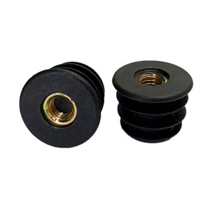 Pied de meuble réglable en plastique avec écrou, bouchon rond noir pour protection des pieds - Product Image 4