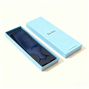 Boîte en carton personnalisée de qualité supérieure avec logo, boîte cadeau vide luxueuse mate pour cravate, emballage recyclable, boîte de rangement pour cravate et ceinture pour <span class=keywords><strong>homme</strong></span> - Product Image 3