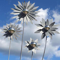 Sculpture de fleur d'arbre en métal en plein air, Globe d'art de jardin de luxe, prise personnalisée, poli jardin pelouse vacances boule en acier inoxydable