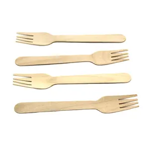 Fourchette à puces en bois jetable bon marché de chine couteau en bois de 85mm cuillère en bois fourchette à fruits