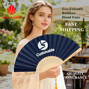 Customizable Luxury Personalized Bamboo Fan for High-End Corporate Gifts VIP Souvenirs Music Promotion Traditional Events
