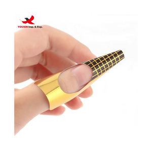 Mixed Procurement Low Price Wholesale Hot Selling 100Pcs /bag Thicker High Sticky Gold Dual Long Plastic <b>Nail</b> <b>Extension</b> Forms - Product Image 6