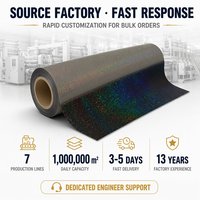 Film holographique auto-adhésif en gros BOPP 30 microns sans bulles, imperméable pour boîte cadeau cosmétique et emballage électronique