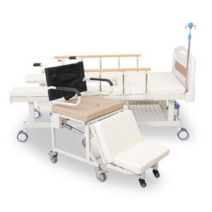 Silla de Ruedas Médica Multifuncional 5 en 1 Ajustable Manualmente para Cuidado en el Hogar, Hospital, con Función de Cama y Baño para Personas Mayores - Product Image 1