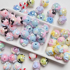 Acrylic Hand painted stereoscopic cute loose beads for jewelry making diy materials accessories wholesale