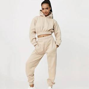 RUIQUWIN Simple Conjunto Deportivo de Moda Mujer Fleece Casual Cordón Sudadera con Capucha Pantalón Traje - Product Image 4