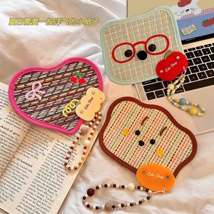 Éventail artisanal coloré en feuilles de palmier, portable, accessoire photo, pendentif décoratif, accessoire de mode estival - Product Image 3