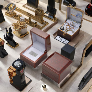 Champion's Wood <strong>Ring</strong> <strong>Box</strong> for Basketball Football <strong>Championship</strong> <strong>Rings</strong> -Elegant Printed <strong>Display</strong> Case Square Decor Sports Jewelry - Product Image 3