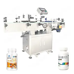 Vitamine Ronde Flessticker Automatische Etiketteermachine Voor Fabriek