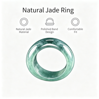 Bague en jade noir naturel uni, type A, unisexe, pour homme et femme, bijou cadeau avec boîte