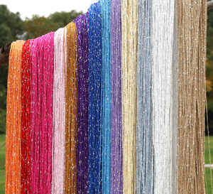 3m * 1m Casamento Teto Poliéster Prata Fringe <span class=keywords><strong>Glitter</strong></span> Tassel Cordas Cortinas para Sala Decoração do casamento do Hotel - Product Image 4