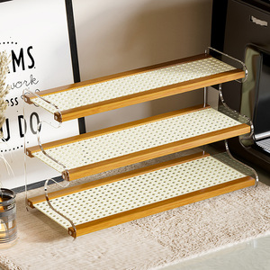 <b>Acrylic</b> Tea And Water <b>Storage</b> Rack 3 Tier Stackable For Kitchen Countertop Display - Product Image 1