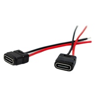 Konektor USB Tipe-C 2P Tahan Air Zhuo Kai Century ZK2060817, Kabel Tipe Solder, Desain Cetakan-Injeksi 2-Titik Solder