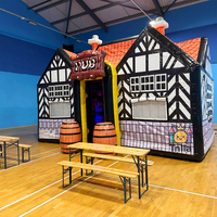 Château gonflable commercial personnalisé en PVC sur le thème de la taverne, pub gonflable, tente de fête gonflable pour une utilisation en extérieur et en intérieur