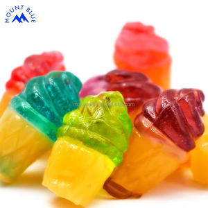 Nuevo diseño Halal 3D Jelly Gummy Candy Mix Fruit Flavor Ice Cream Jam Filled Cube-Shaped Cartoon Sweets Bonbons Bag - Product Image 1
