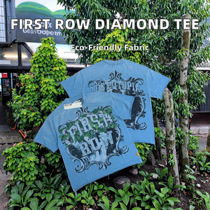 FIRST ROW Direct Spray Diamond T-shirt à manches courtes de haute qualité, effet délavé, numérique, écologique, séchage rapide, style streetwear - Product Image 2