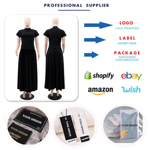 Y10601 Set Estivo Personalizzato: Elegante T-shirt a Maniche Corte con Collo Tondo e Gonna Lunga <span class=keywords><strong>Maxi</strong></span>, Completo Due Pezzi per Donna - Product Image 3