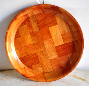 Juego de Platos y Tazones de Madera Artesanal de 14 Pulgadas, Duradero, Ecológico, Color Natural, Opción de Logotipo Personalizado, Embalaje Seguro - Product Image 4