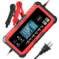 Chargeur de batterie à impulsions 12V 15A / 24V 8A, affichage LED, compatible voiture et moto, compatible batteries au plomb-acide