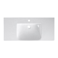 Vasque rectangulaire moderne en céramique de haute qualité de 80 cm de large, facile à nettoyer, garantie 5 ans, installation encastrée, pour hôtel
