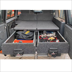 Y61 Car <b>Bed</b> <b>Slide</b> Out Drawer Storage Car Truck 4WD Drawer Set up for Patrol Y61 Nissan Dual Sliding Drawers - Product Image 3