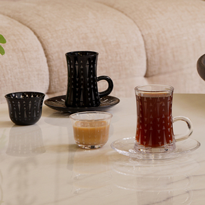 Tazze di vetro di ispirazione turca per il tè e il caffè soffiato a mano disegni etnici ordini all'ingrosso - Product Image 3