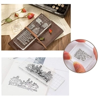 Forme personnalisée bloc de timbres acrylique transparent clair ensemble d'outils de tampons de décoration transparents avec lignes de grille