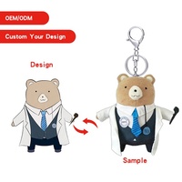 Ours brun personnalisé animal en peluche jouet en peluche en gros doux poupée mignon en peluche doux enfants jouet personnalisé ours porte-clés