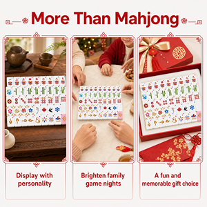 Set di Tessere Mahjong Mini Stampate in 3D a Quattro Colori, Gioco da Tavolo Portatile, Ornamento per Gioco da Tavolo Familiare, per Feste al Chiuso e Decorazione Domestica - Product Image 5