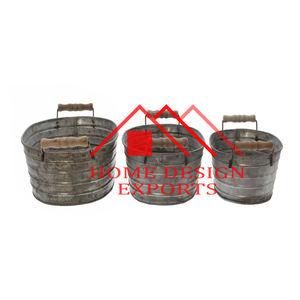 Lot de 3 jardinières en métal en fer pour décoration de jardin 2025 Best-seller - Product Image 3