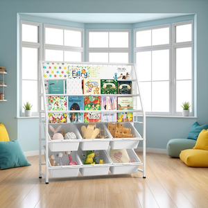 Étagère bibliothèque moderne en métal, autoportante, sans dossier, pour rangement, meuble de salon, plus de 10 étagères - Product Image 1