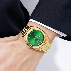 Reloj de Pulsera para Hombre, Clásico, Elegante, con Esfera Verde Jade, Correa de Acero Inoxidable Dorado, Resistente al Agua 3BAR, Ultrafino, de Cuarzo - Product Image 4