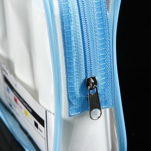 Trousse de toilette portable en PVC transparent avec fermeture éclair, grande capacité, étanche, pour rangement de cosmétiques, forme rectangulaire, rangement domestique - Product Image 3