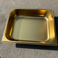 Plateau en acier inoxydable de qualité alimentaire YINZHENG - Plat de buffet en or - Résistant à la température - Plat GN pour la restauration et les événements