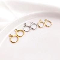 Pendientes de Base con gancho para fabricación de joyas, accesorios de hebilla hechos a mano chapados en oro, Popular, conectores en inglés, venta al por mayor