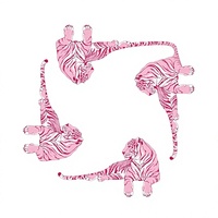 Tapis de Mahjong Rose Tigre Style Preppy Pliable Antidérapant Réduction du Bruit Jeux de Société pour Hommes Poker Dominos Divertissement Caoutchouc Naturel