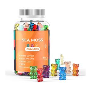 Marque privée Soutien thyroïdien Vente en gros Soins biologiques et perte de poids Mousse de mer d'Irlande Vinaigre de <span class=keywords><strong>cidre</strong></span> de pomme Mousse de mer Gummies Ours - Product Image 1