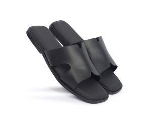 Sandalias Minimalistas Negras para Hombre, Estilo Slip-On, Punta Abierta, Calzado Plano Informal, Proveedor Mayorista - Product Image 1