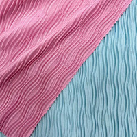 Color personalizado transpirable poliéster spandex nailon tela arrugada bikini tejido plisado tejido elástico para ropa