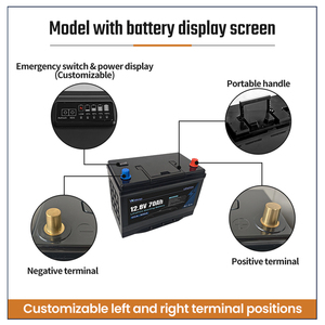 Yüksek kapasiteli 12V 70A 900CCA Lityum Demir Fosfat Bakım Gerektirmeyen Otomotiv Stop-Start Sistemleri için Marş Aküsü - Product Image 3
