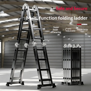Escalera de Acero Retráctil Multifuncional, Escalera Plegable de 3 Peldaños Resistente y Económica de Alta Calidad - Product Image 1