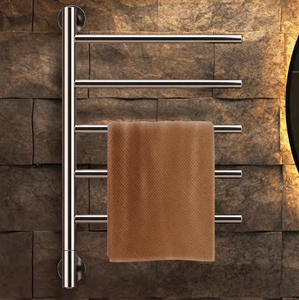 Sèche-serviettes électrique mural professionnel en acier inoxydable chromé pour hôtel et appartement - Product Image 2