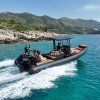 Hedia 2026 Nouveau SP760 Bateau pneumatique rigide de luxe en aluminium pour 16 passagers, coque en V profond, bateau RIB760 pour le tourisme