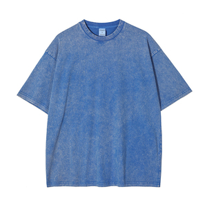 Plain Dtg Custom 100 Cotton Acid Wash 250Gsm Heavyweight Cotton Screen Print T Shirt Custom Blank Vintage Acid Wash T Shirt - Product Image 5