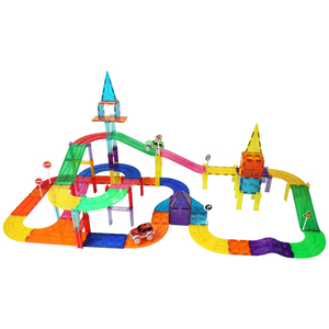 Set di Blocchi Magnetici Educativi in Plastica per Bambini, Costruttore di Piste Elettriche con Finestre Colorate, Certificato EN71, 65 Pezzi, per Ragazzi e Ragazze - Product Image 4