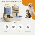 Distributore automatico di cibo blu con dispenser d'acqua per cani e gatti, ciotola per cibo e stazione per l'acqua - Product Image 3