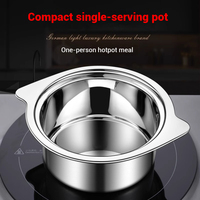 Mangkuk panas mi instan satu orang, panci Stainless Steel baja tahan karat Universal tebal komersial Modern gaya Korea