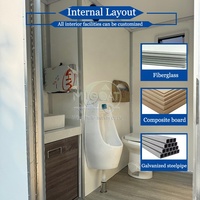 Promotion : Remorque WC Mobile 2 Postes à Essieu Unique avec Urinoir et Lavabo pour Événements Extérieurs et Chantiers de Construction