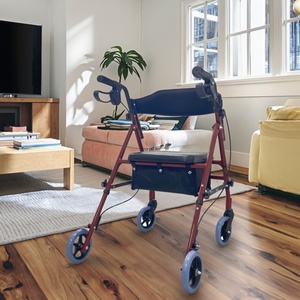 CA502 Factory Direct Sale Elderly & Disable Folding Rollator <b>Walker</b> <b>with</b> <b>Seat</b> Walking Aid - Product Image 1