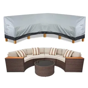 Factory sale 600d polyester oxford cloth grey 182(back)/120(front)l x 35w x 39/24h waterproof patio sofa cover